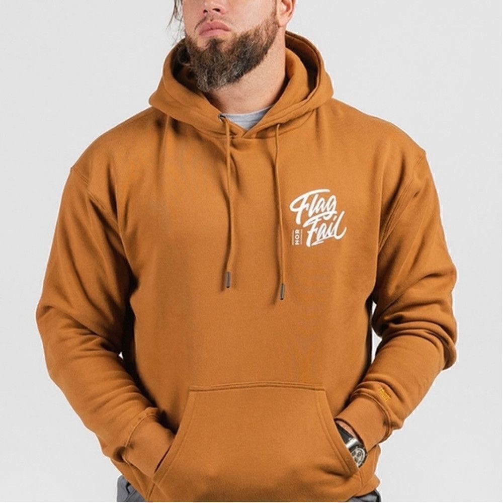 Flag Nor Fail NWT Fleece ‘Base Hoodie’ in ‘Copper’ Brown Size Small